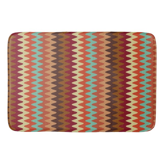 Vågigt Mönster Sedona Southwest Bath Mat Badrumsmatta (Framsidan)