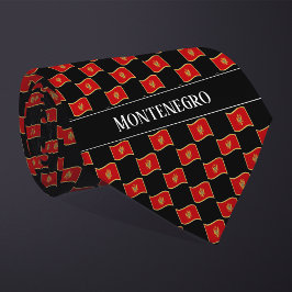 Vågigt Montenegro Flagga Mönster Slips