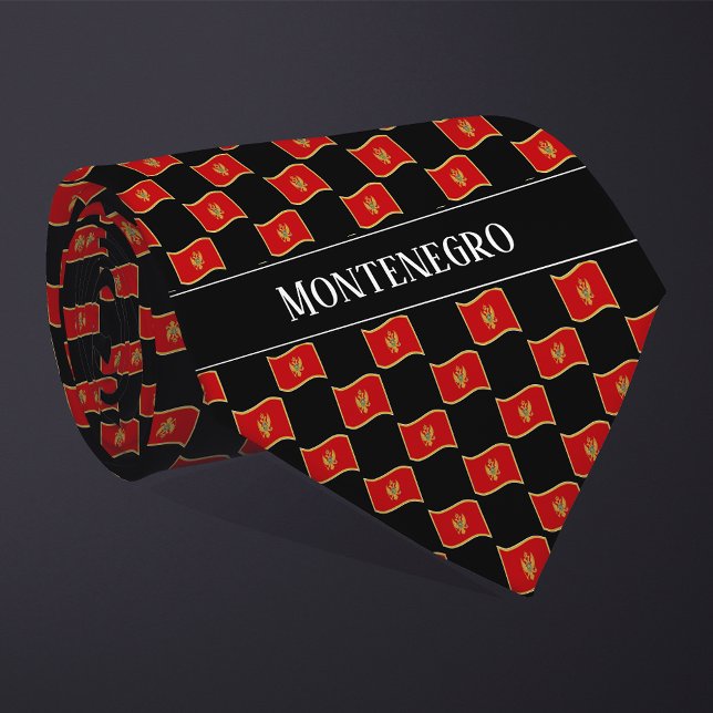 Vågigt Montenegro Flagga Mönster Slips (Skapare uppladdad)