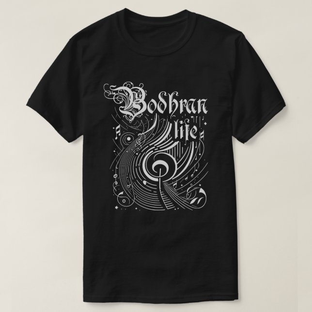 Vågigt Music Bodhran Life T Shirt (Design framsida)