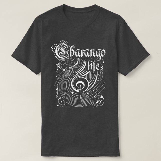 Vågigt Music Charango Life T Shirt (Design framsida)