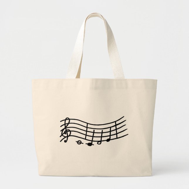 Vågigt Music  och Notes Tote bags Jumbo Tygkasse (Framsidan)