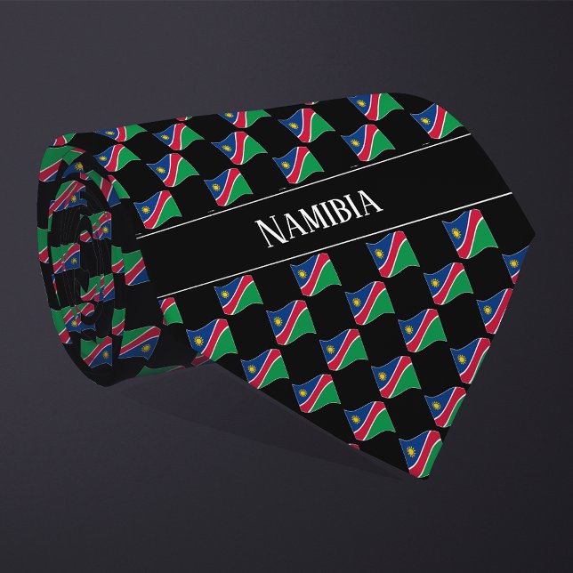 Vågigt Namibia Flagga Mönster Slips (Skapare uppladdad)