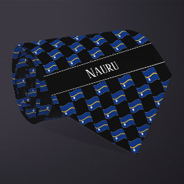 Vågigt Nauru Flagga Mönster Slips