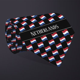 Vågigt Nederländerna Flagga Mönster Slips
