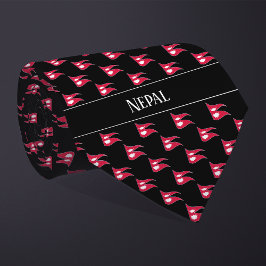 Vågigt Nepal Flagga Mönster Slips