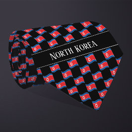 Vågigt Nordkorea Flagga Mönster Slips