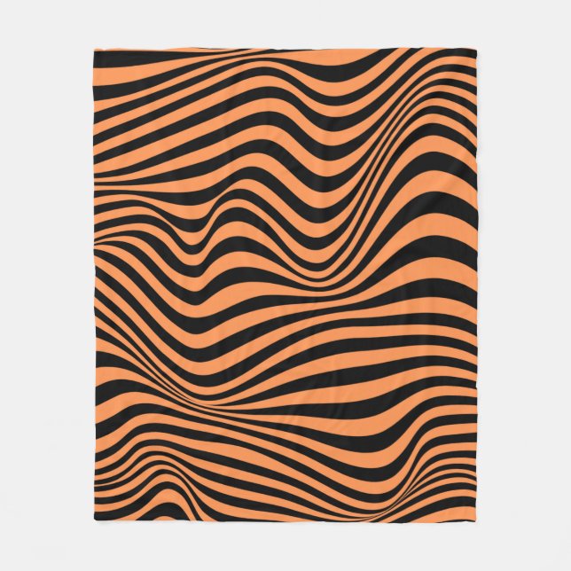 Vågigt optisk Illusion Mönster Fleecefilt (Framsidan)