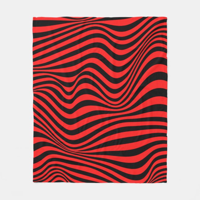 Vågigt optisk Illusion Mönster Fleecefilt (Framsidan)