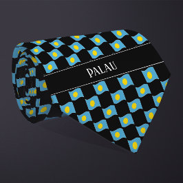 Vågigt Palau Flagga Mönster Slips