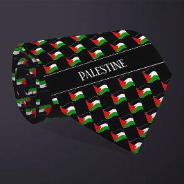 Vågigt Palestina Flagga Mönster Slips