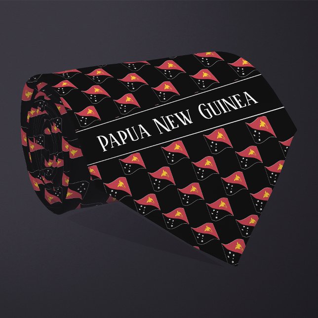 Vågigt Papua Nya Guinea Flagga Mönster Slips (Skapare uppladdad)