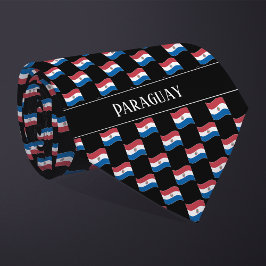 Vågigt Paraguay Flagga Mönster Slips
