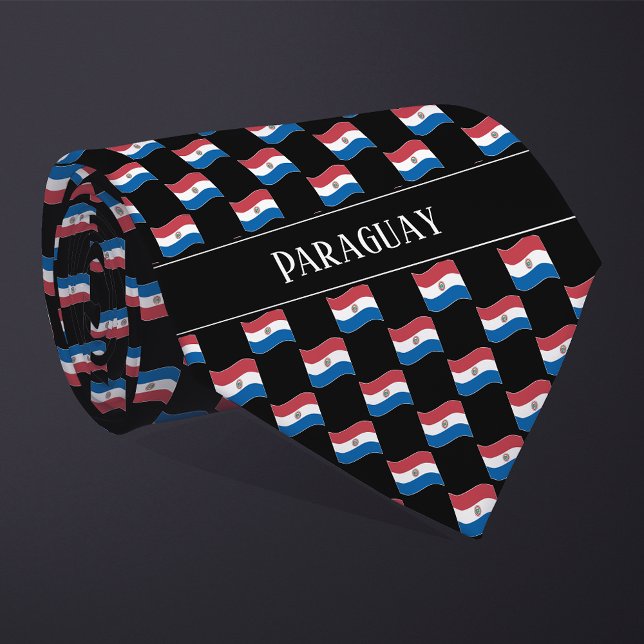 Vågigt Paraguay Flagga Mönster Slips (Skapare uppladdad)