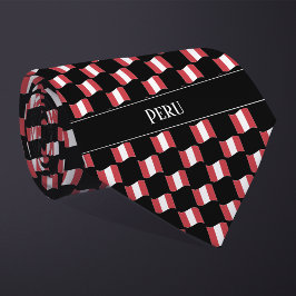 Vågigt Peru Flagga Mönster Slips