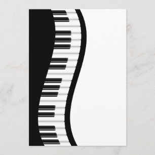 Vågigt Piano Tangentbord inbjudningskort