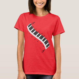 Vågigt Piano Tangentbord, populär utformning, T Shirt