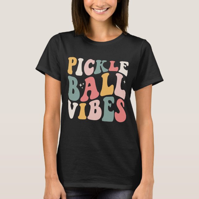 Vågigt Pickleball Vibes T Shirt (Framsida)