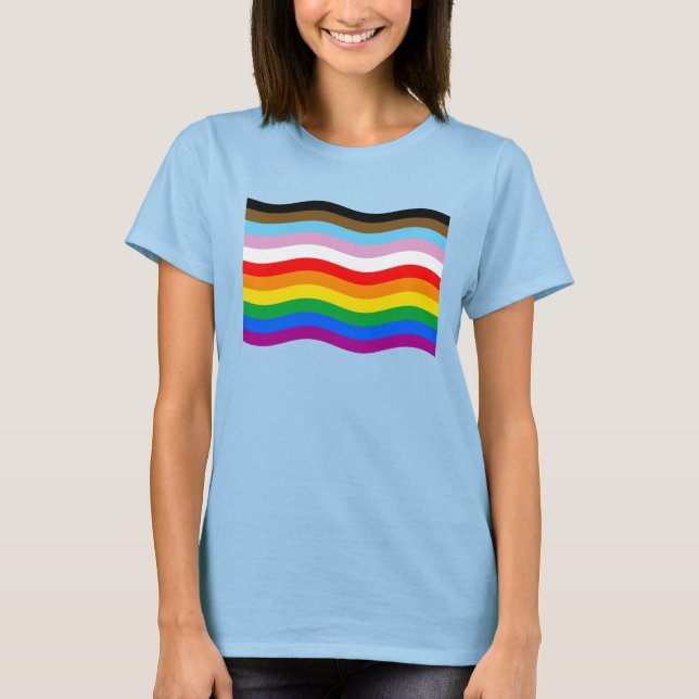 Vågigt Pridet Förlopp, rand T-Shirt (Framsida)