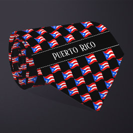 Vågigt Puerto Rico Flagga Mönster Slips