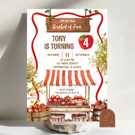 Vågigt Quirky Orchard Patch Kön Neutral födelsedag Inbjudningar