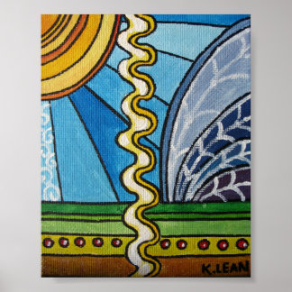 Vågigt radscenutskrift poster