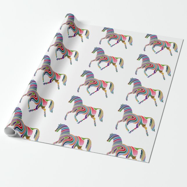 VÅGIGT RAINBOW HORSE PRESENTPAPPER (Utrullad)