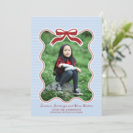 Vågigt Ram Bow Streck Helgdag Card-jul Julkort