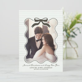 Vågigt Ram Bow Streck Helgdag Card-jul Julkort