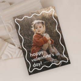 Vågigt Ram Photo Valentine Day Julkort