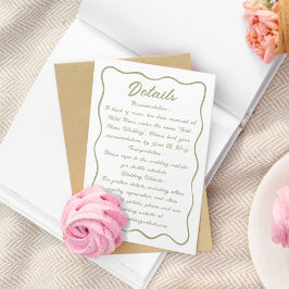 Vågigt Ram-skript, Oliv grönt vitt ljus Tilläggskort