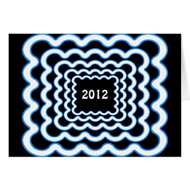 Vågigt Ramar Hälsningskort (Framsidan Horizontal)