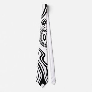 Vågigt Rand Art Black White Neck Tie Slips