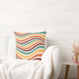 Vågigt rand, grunge. Retro Kudde