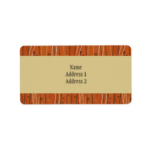 Vågigt Red Rand: Modern japansk Abstrakt Art Adressetikett