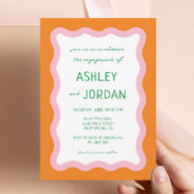 Vågigt Retro-färgfull 70-sekundersmiddag för Bröll