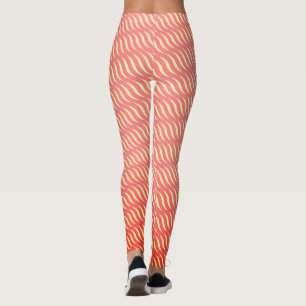 Vågigt Ro Linjer utan sjöspänd Mönster Leggings