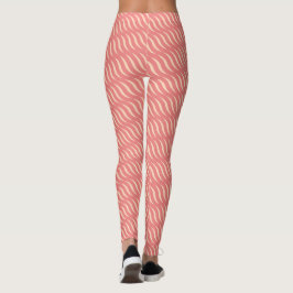 Vågigt Ro Linjer utan sjöspänd Mönster Leggings