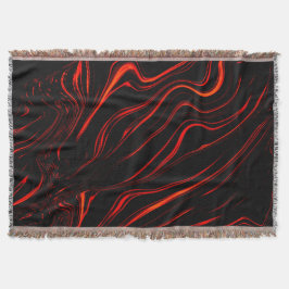 Vågigt röda långa spår över svart bakgrund filt