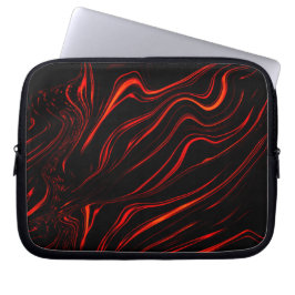 Vågigt röda långa spår över svart bakgrund laptop fodral