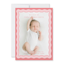 Vågigt Rosa Dubbla Gräns Cute Design