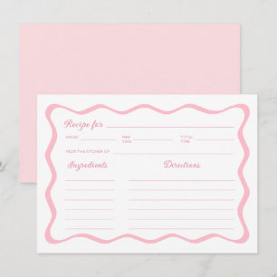 Vågigt Rosa Möhippa Recept Card Inbjudningar