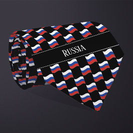 Vågigt Ryssland Flagga Mönster Slips