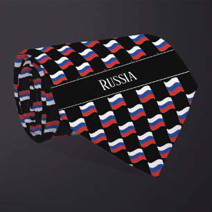 Vågigt Ryssland Flagga Mönster Slips