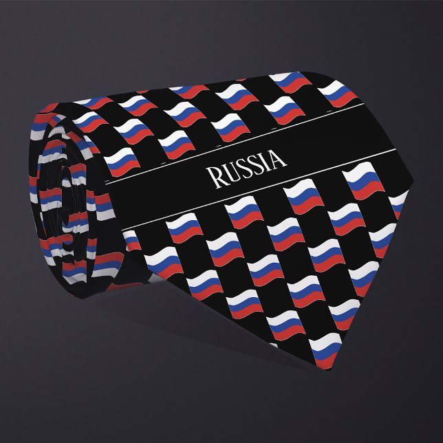 Vågigt Ryssland Flagga Mönster Slips (Skapare uppladdad)