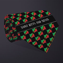 Vågigt Saint Kitts och Nevis Flagga Mönster Slips