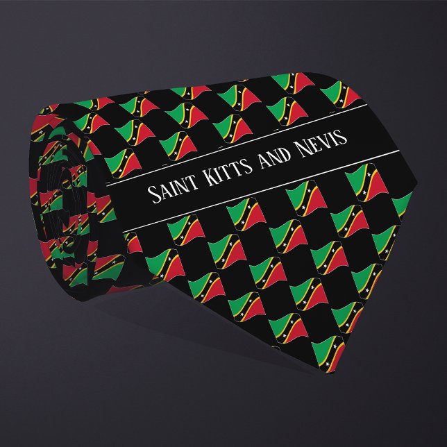 Vågigt Saint Kitts och Nevis Flagga Mönster Slips (Skapare uppladdad)