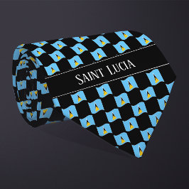 Vågigt Saint Lucia Flagga Mönster Slips