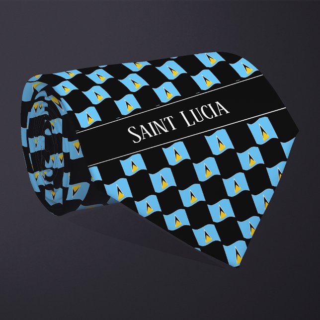 Vågigt Saint Lucia Flagga Mönster Slips (Skapare uppladdad)