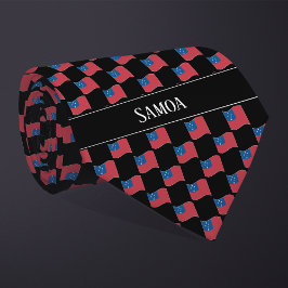 Vågigt Samoa Flagga Mönster Slips